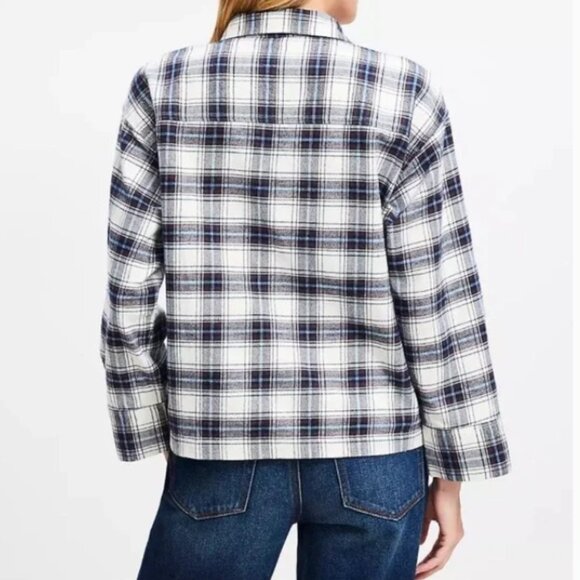 LOFT Plaid Flannel Popover Shirt Women Sz M - Picture 3 of 9